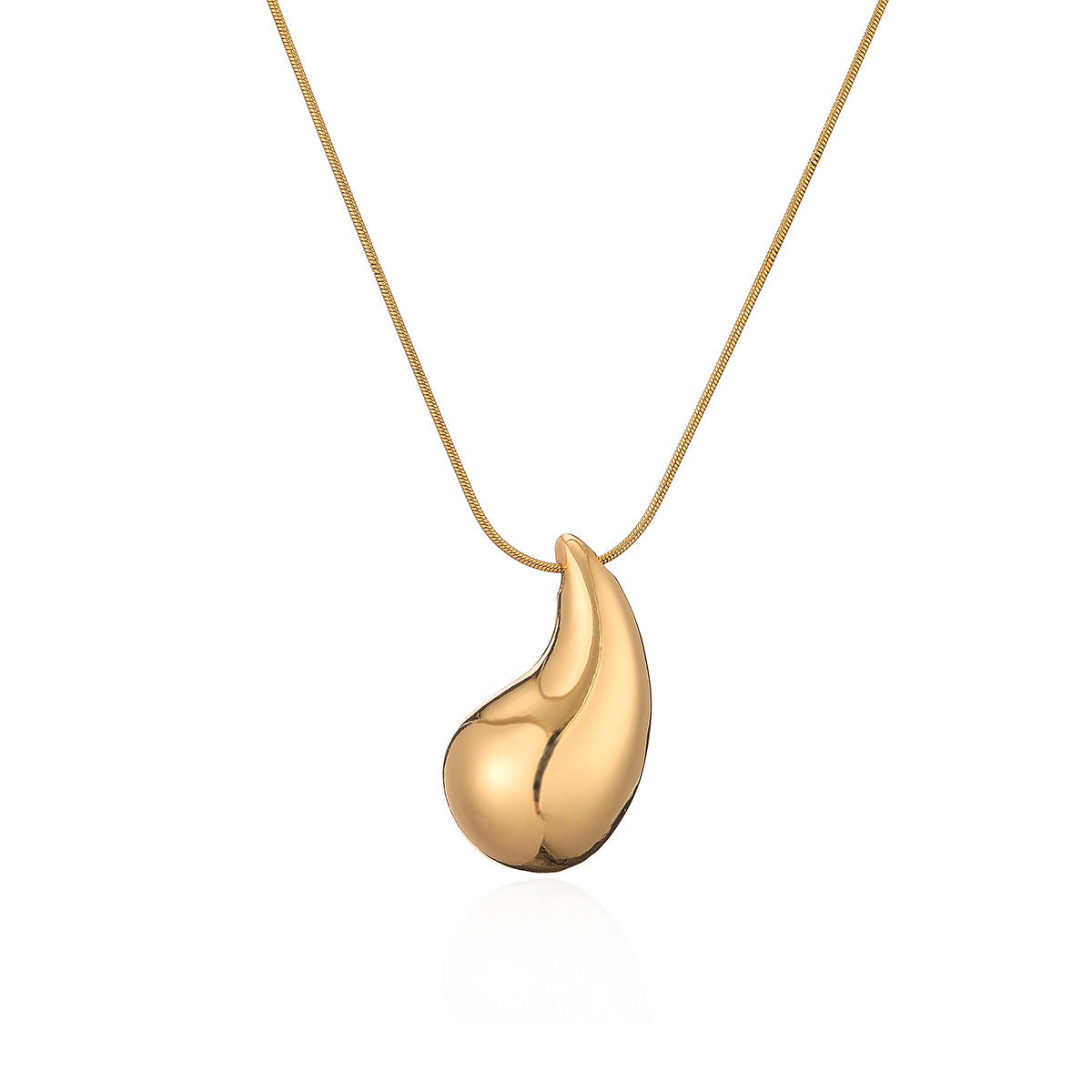 Collana a pendente a goccia minimalista in rame placcato oro da donna