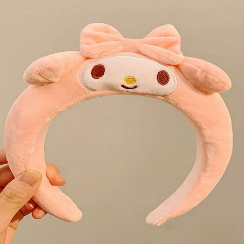 Cerchietto Peluche per Capelli in Stile Cartoon Cagnolino Rotolino di Cannella Carino Kuromi My Melody per Ragazze, Dolce Fascia Soffice con Trama a Maglia e Stile Macaron Pastello