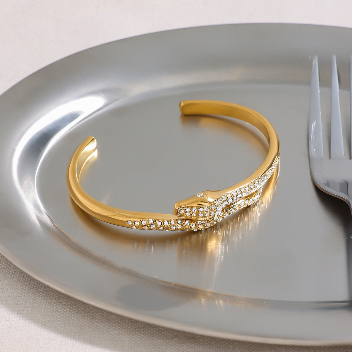 Snake Shape Plated Stainless Steel Bracelet