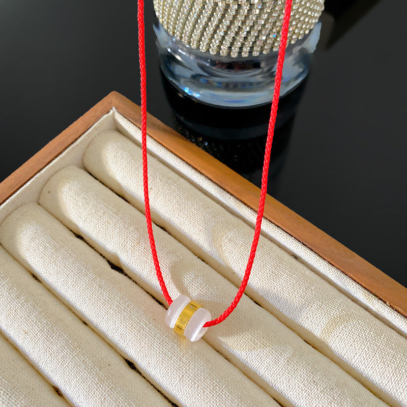 Sweet Sporty Fruit Geometric Acrylic Pendant Necklace with Plated Finish