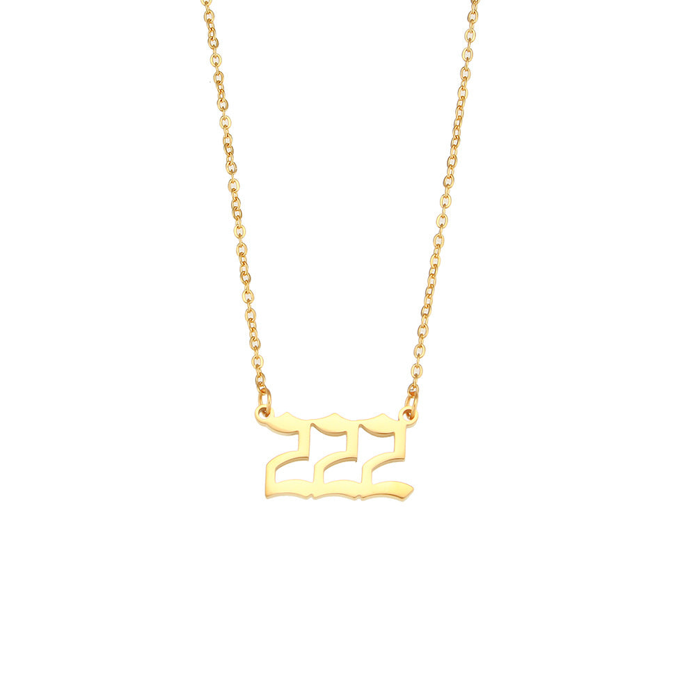 Fashionable Minimalist Numeric Pendant Necklace for Women in Stainless Steel with Plated Finish