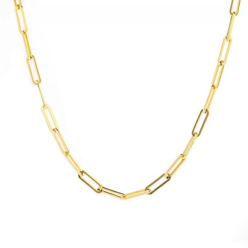 Elegant Minimalist Hollow Geometric Titanium Steel Cable Chain Necklace for Women