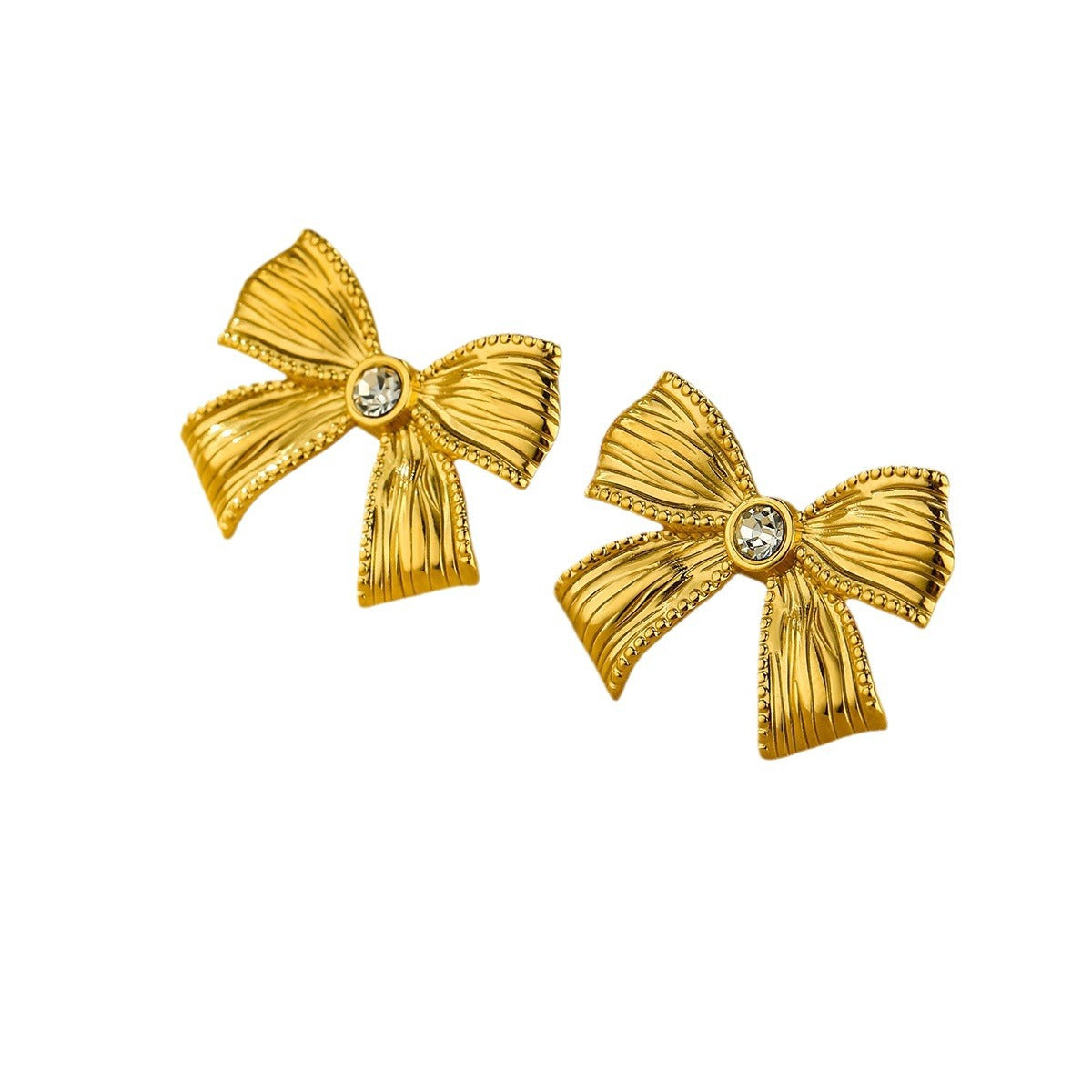 Fashionable Bow-Shaped Stainless Steel Necklace for Women with Plated Finish, Elegant and Versatile Jewelry Piece
