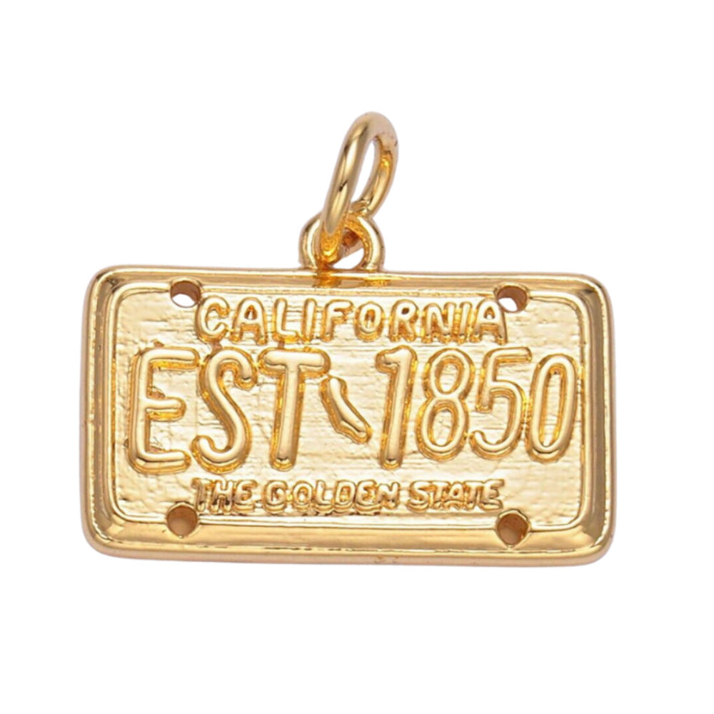 Vintage Cartoon Animal Brass 18K Gold Plated Drip Oil Pendant Charm Bar