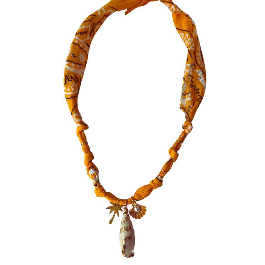 Bohemian Style Star Mushroom Cherry Multi-Pendant Necklace for Women with Copper Chain and Resin Pendants, Electroplated Finish