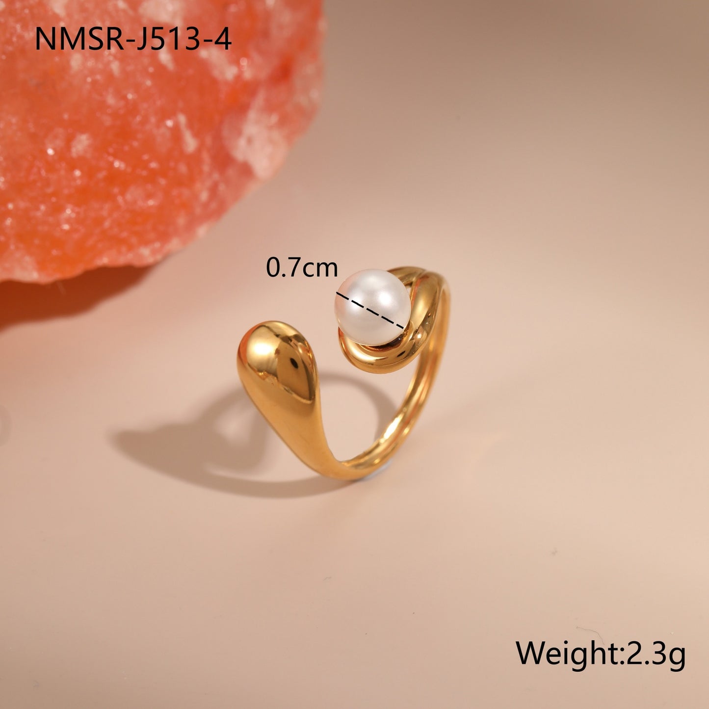 Minimalist Geometric Stainless Steel Ring with 18K Gold Plating Adjustable Open Band Elegant Luxury Women's Jewelry