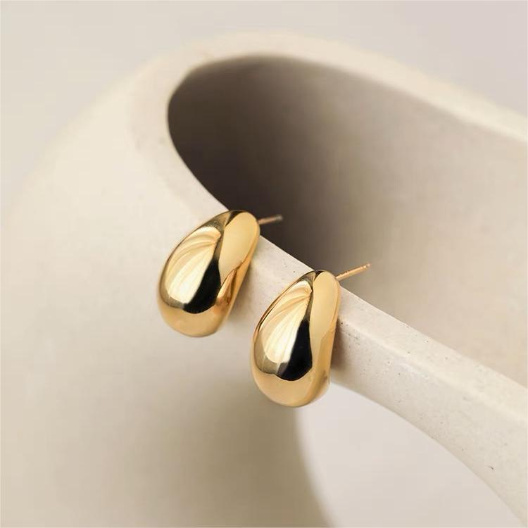 Cartoon-Style Letter-Shaped Titanium Steel Stud Earrings with Plated Finish for Women