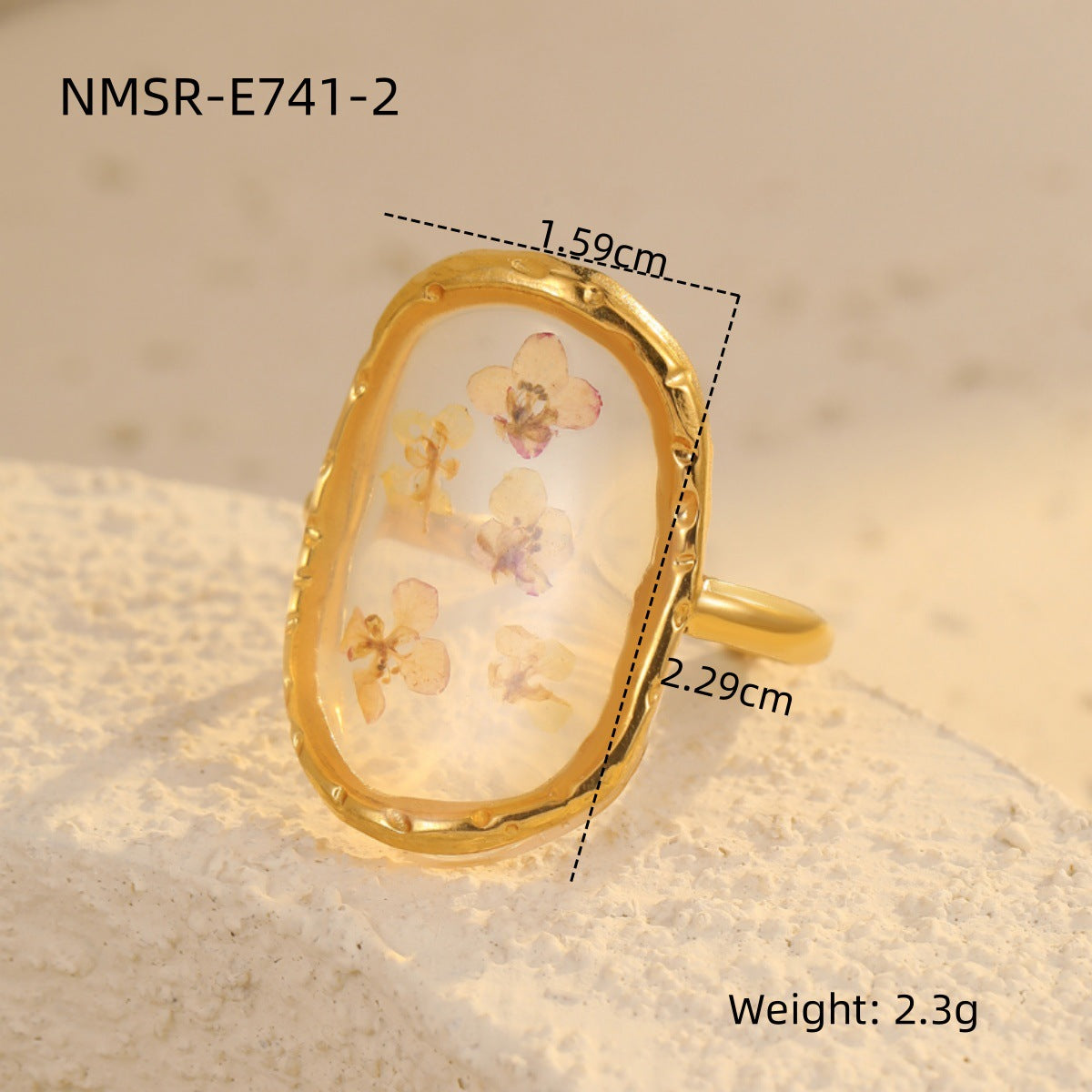 Anello alla Moda in Acciaio Inossidabile con Motivo Geometrico, Placcato Oro 18K per Donna, Design Regolabile con Fascia Aperta