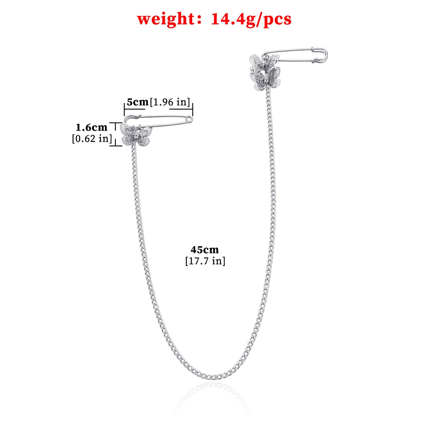 Women's Fashionable Butterfly Brooch Rhinestone Alloy Plated Decorative Pin Jewelry