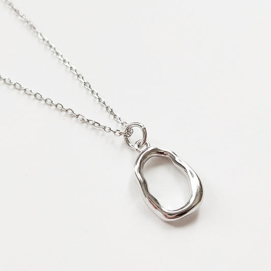 Sweet White Gold Plated 925 Sterling Silver Geometric Irregular Necklace