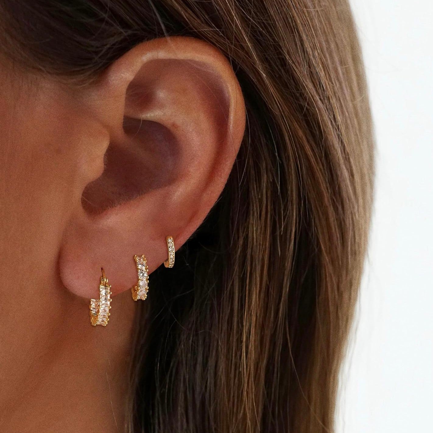 Orecchini a polsino in rame minimalisti a forma di U, stile vintage, per donna, con finitura placcata e design circolare