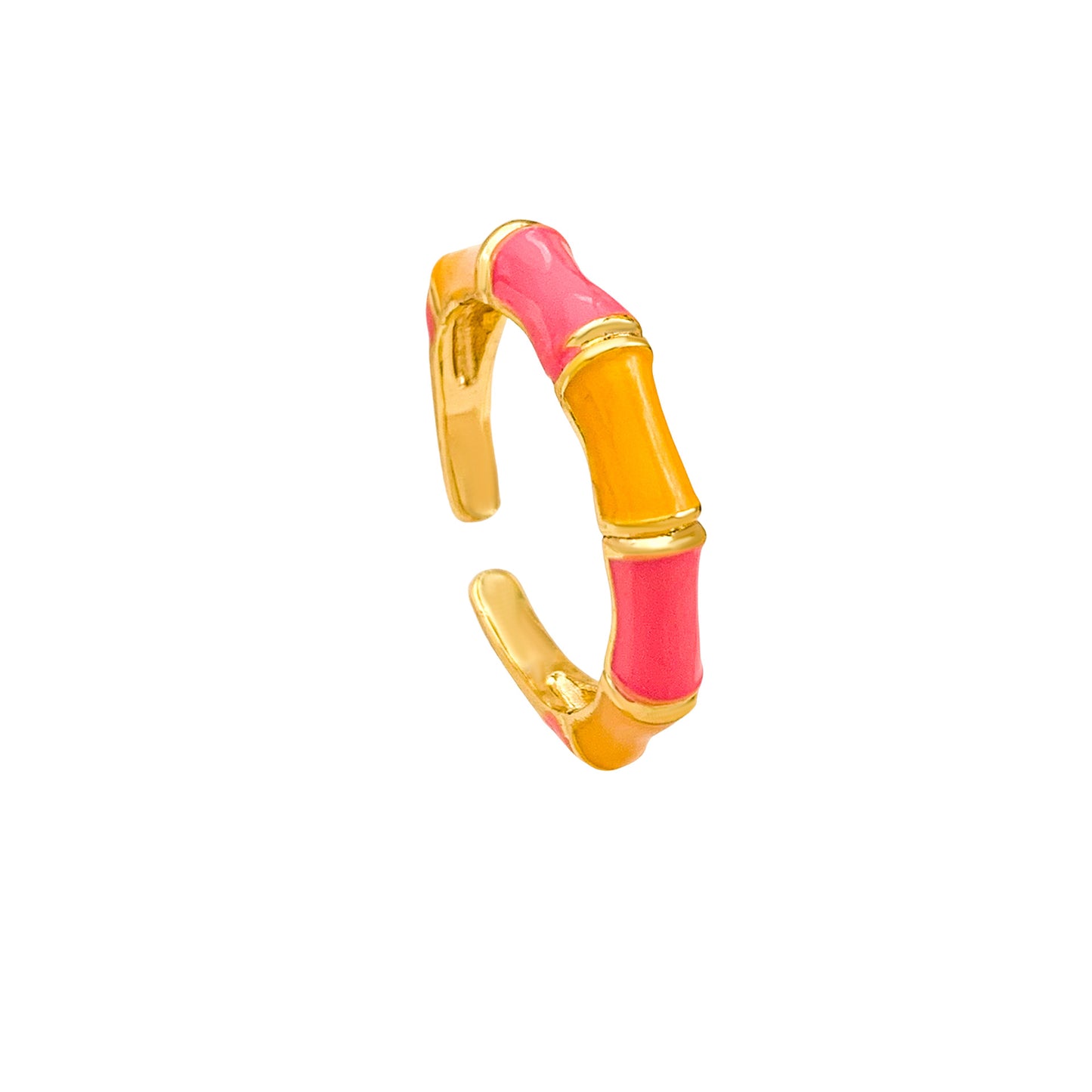 Sweet Floral Enamel Plated Alloy Ring for Women