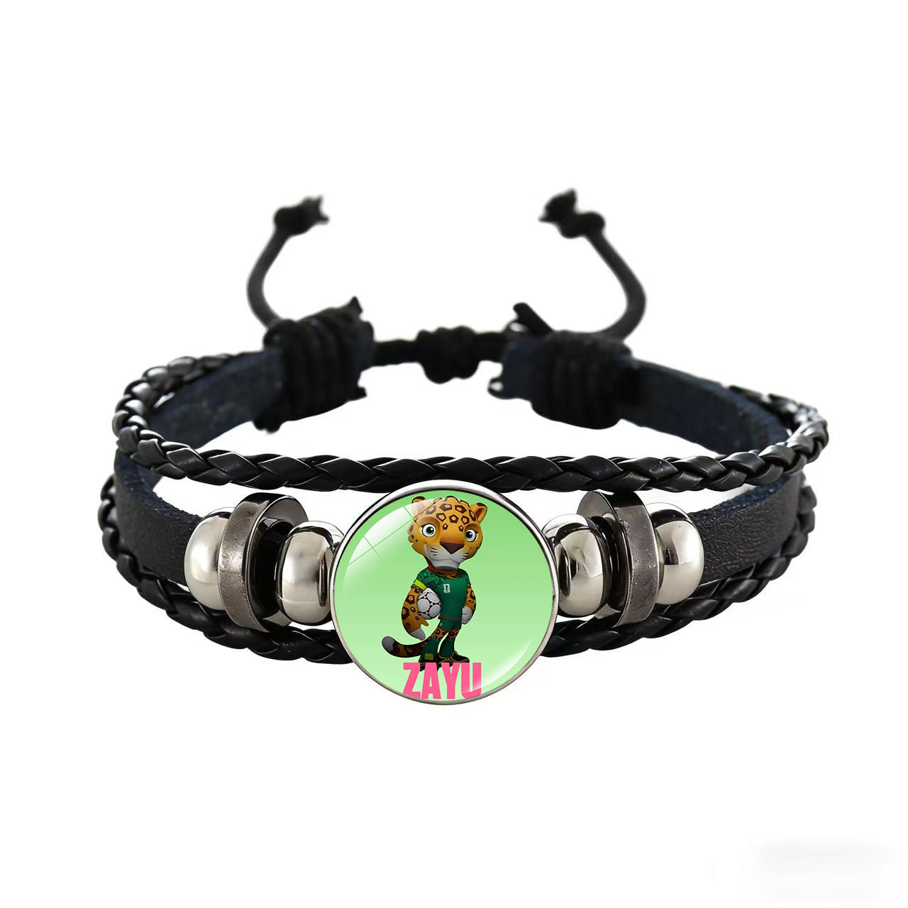 Unisex Cartoon Geometric Leather Bracelet Adjustable Wristband