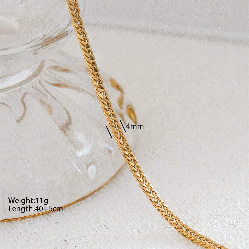 Collana a Catena a Serpente Minimalista in Acciaio Inossidabile da Abbinare Ciondolo in Acciaio al Titanio Design a Cartone Animato a Forma di U Stile Medaglione Unisex