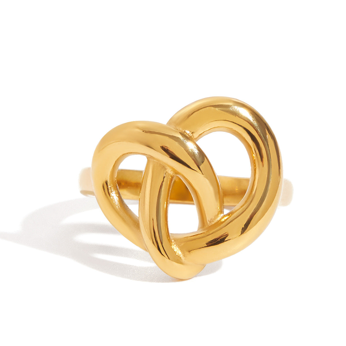 Anello Minimalista a Cuore in Acciaio al Titanio con Finitura Galvanizzata per Donna, Fascia alla Moda Leggera e Resistente allo Sbiadimento