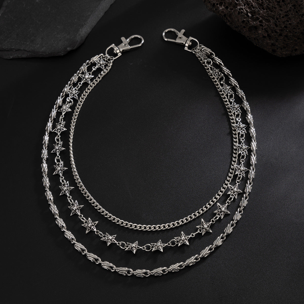 Punk Star Cross Tassel Multi-layer Iron Waist Chain