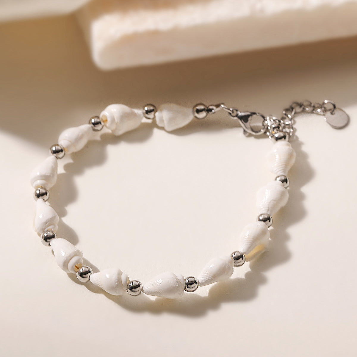 Minimalist Irregular Geometric Shell Stainless Steel Plated Bracelet for Women