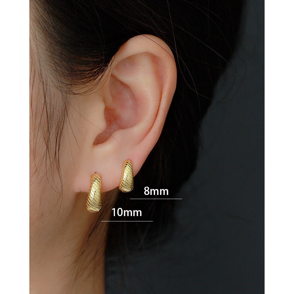 Orecchini a Cerchio Minimalisti Placcati Geometrici in Argento Sterling 925