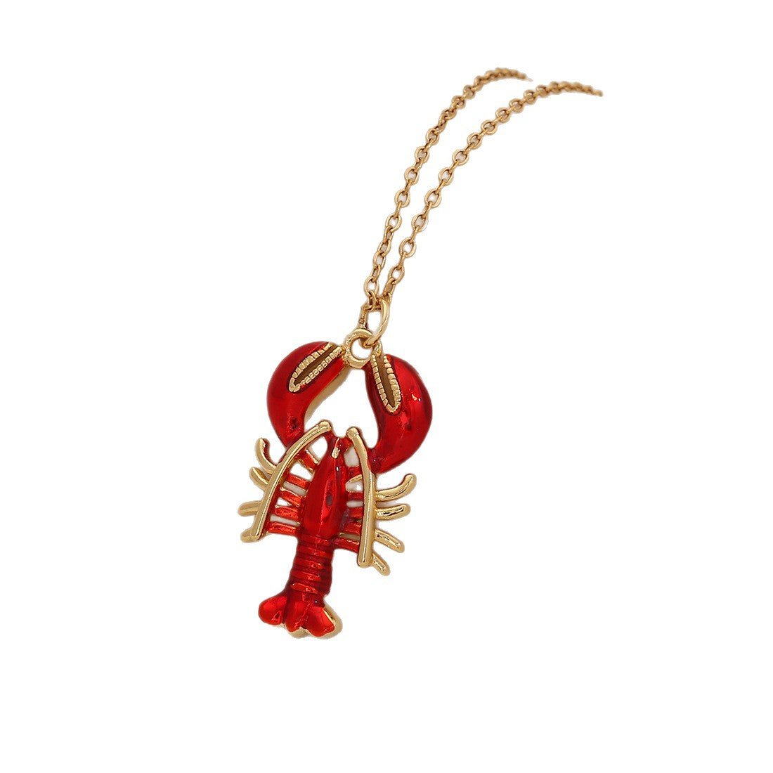 Creative Enamel Seashell Starfish Pendant Necklace in Stainless Steel for Beach Vacation