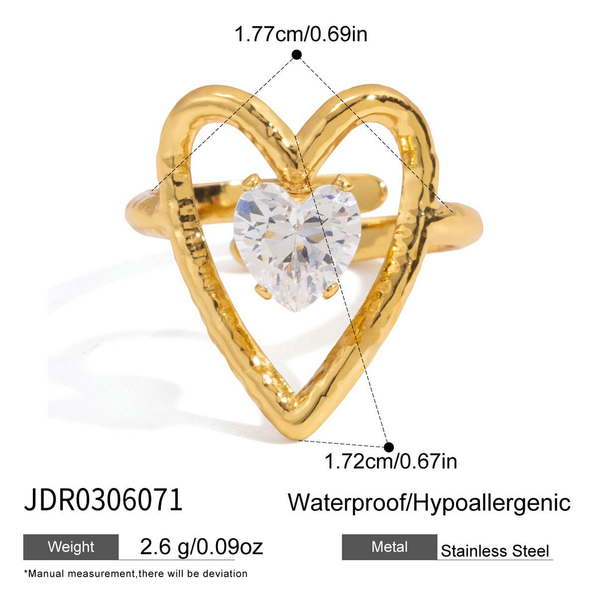 Heart Shaped Plated Stainless Steel and Titanium Steel Jewelry Set for Women