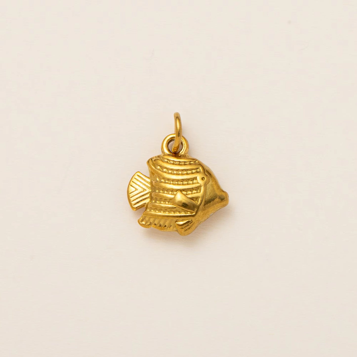 Vintage 18K Gold Plated Stainless Steel Pendant Charm Bar PVD Coated