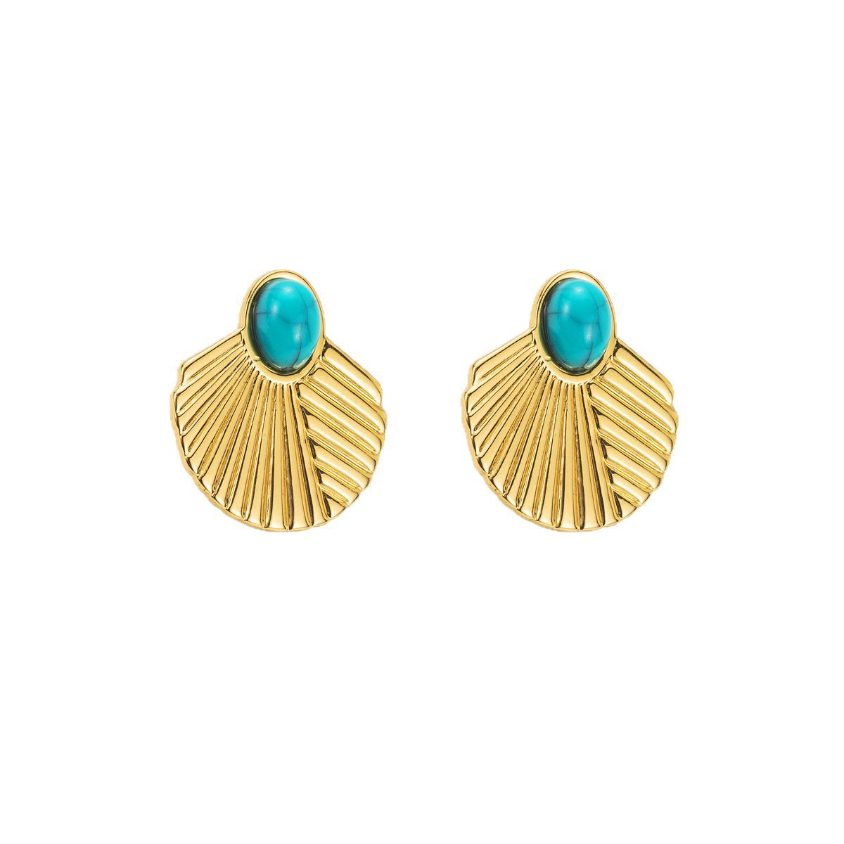 Vintage Geometric Stainless Steel Earrings with Plating Finish for Women