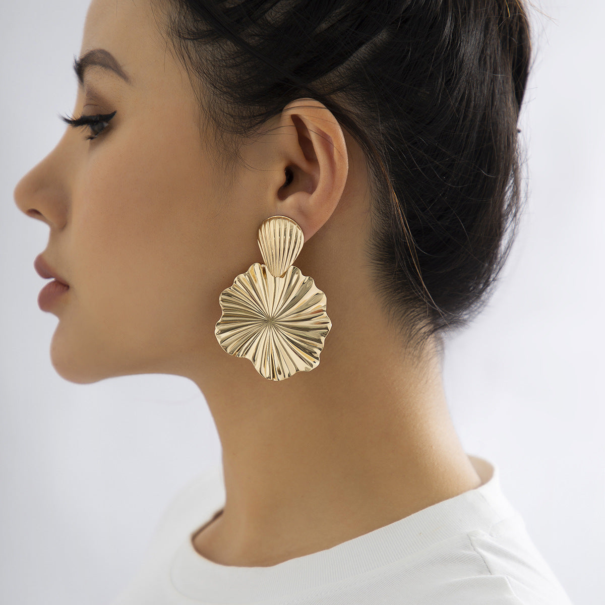 Minimalist Geometric Liquid Metal Plated Alloy Earrings