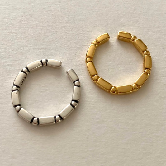 Anillo de plata de ley 925 con diseño de línea limpia, geométrico minimalista, con forma cuadrada, para mujer