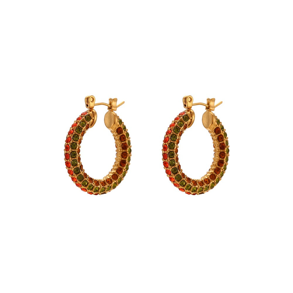 Elegante Conjunto Minimalista de Pendientes y Collar de Acero Inoxidable Chapado en Oro con Dijes de Corazón, Lágrima y Campana para Mujer