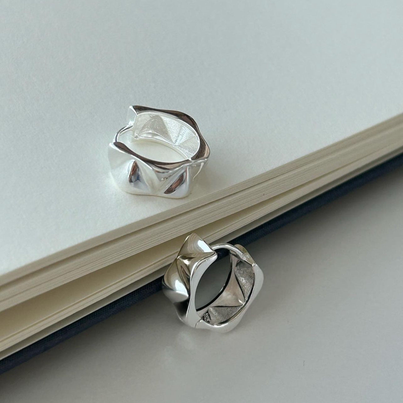 Minimalist Letter-Shaped 925 Sterling Silver Ear Studs with Plated Finish for Women