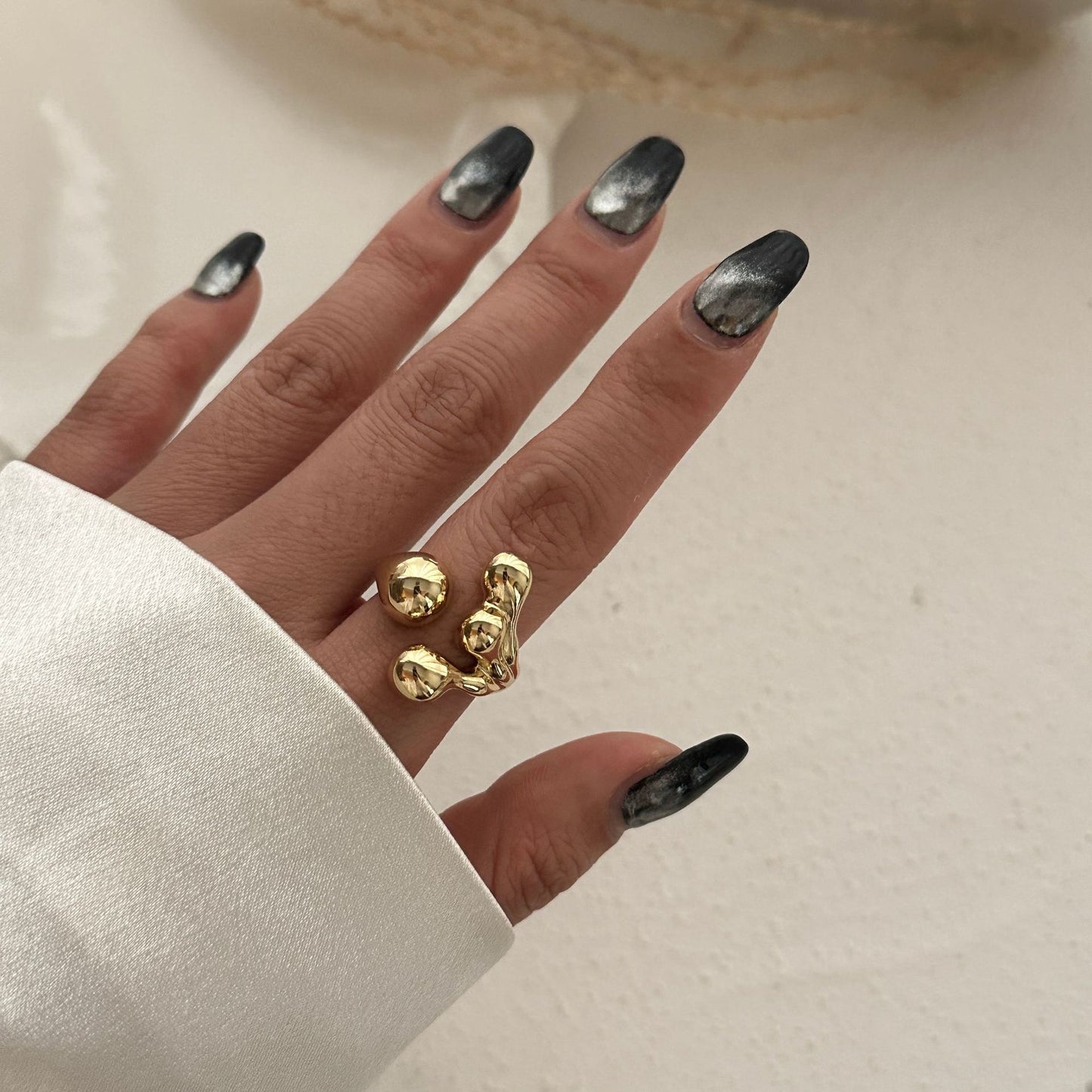 Heavy-Duty Polished Double Teardrop Oval Alloy Bracelet Set