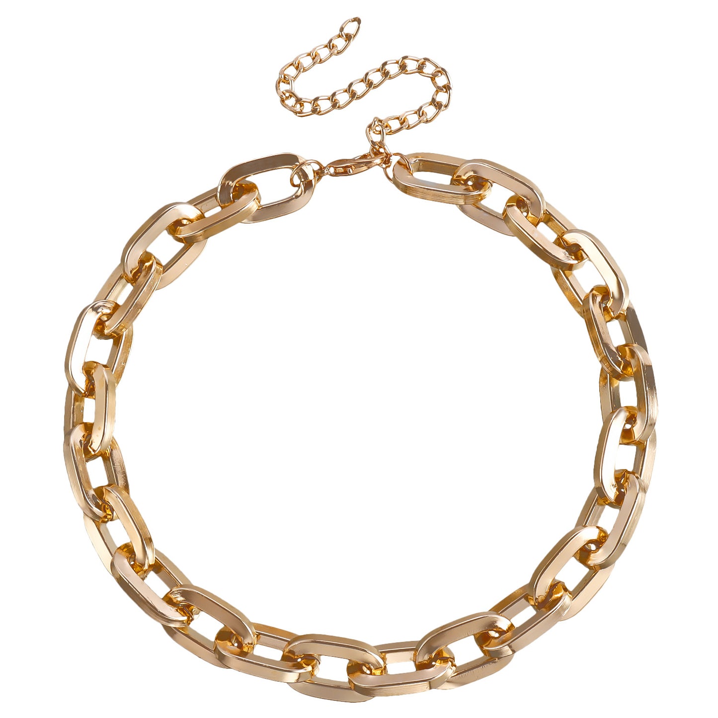 Punk Hip-Hop Style Geometric Pendant Necklace for Women with Electroplated Metal Chain and Minimalist Versatile Design