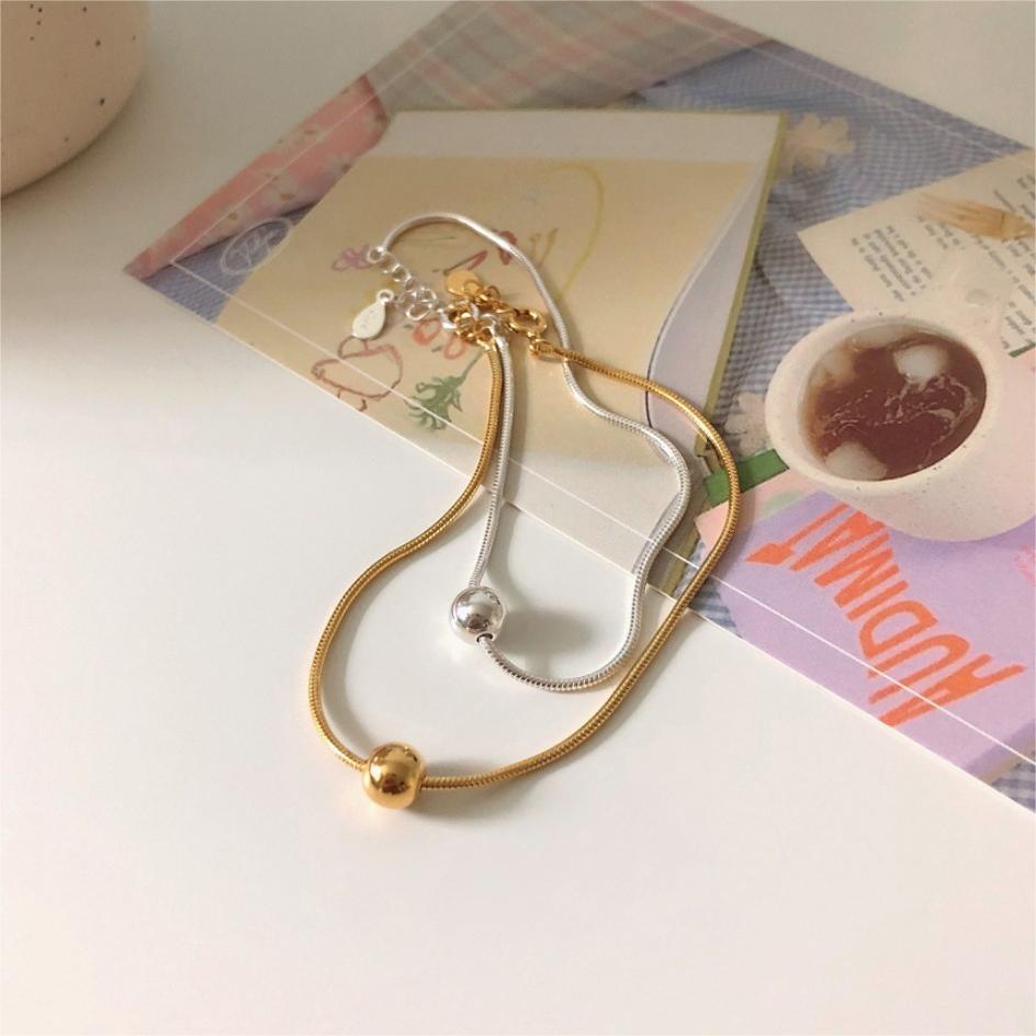 Minimalist Geometric Snake Chain Bracelet in Sterling Silver S925
