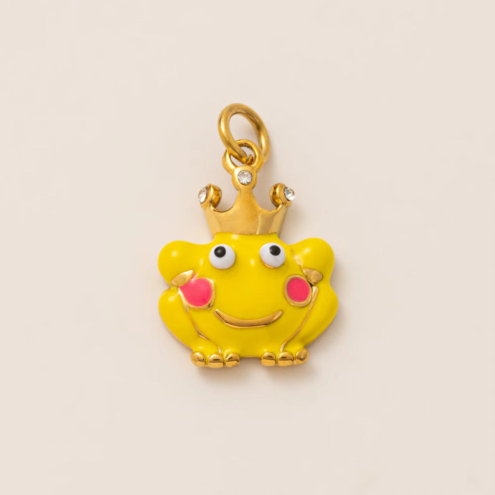 Vintage Stainless Steel PVD Gold Plated Animal Insect Pendant Charm Bar for Women