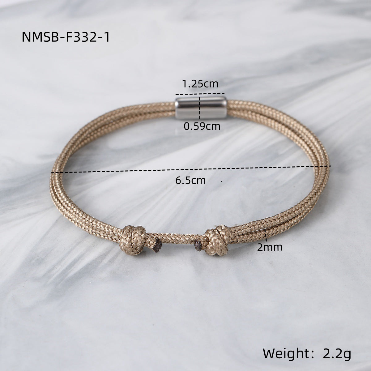 Elegant 18K Gold Plated Titanium Steel DIY Woven Adjustable Bracelet Charm Bar