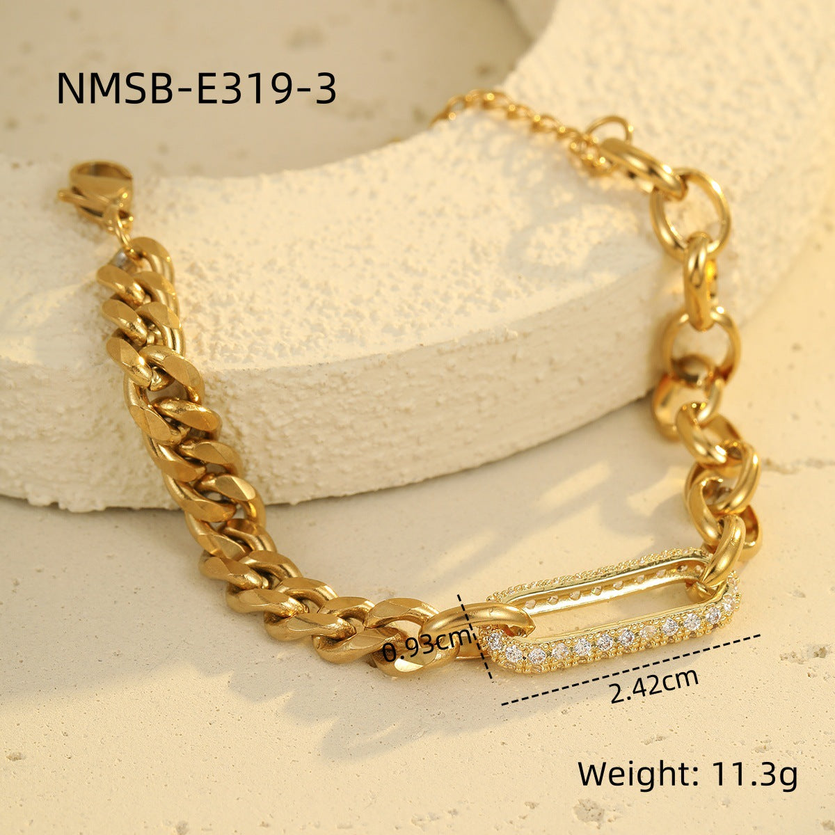 Fashionable Minimalist Star-Shaped Stainless Steel Bracelet with Plating Finish for Women