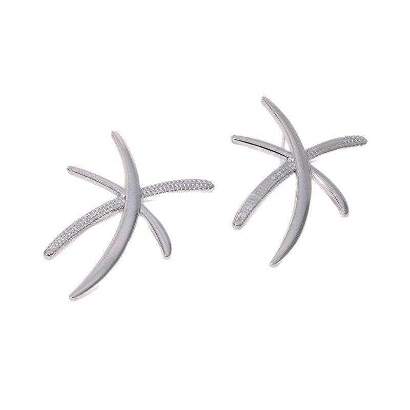 Minimalist Geometric Stainless Steel Stud Earrings with 18K Gold Plating for Women