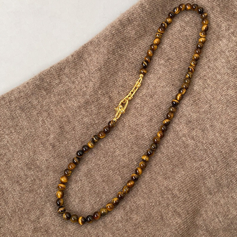 Collana Minimalista Geometrica a Y in Acciaio al Titanio Placcato per Donne e Uomini con Elementi Cosmici e Naturali