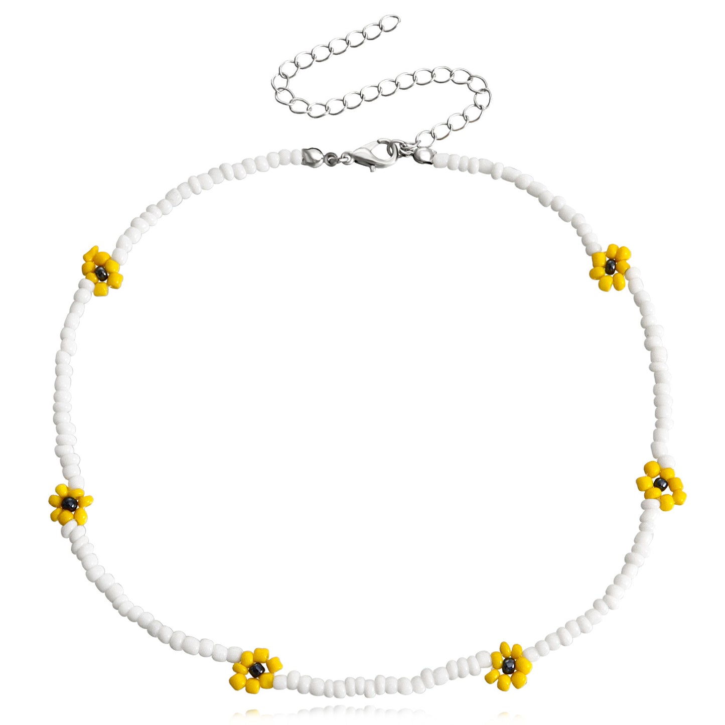 Floral Alloy Plated Fishline Chain Necklace for Women - Trendy Ins Style Fashion Accessory