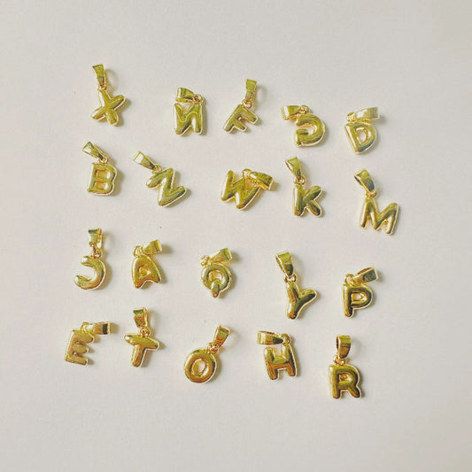 18K Gold Plated Letter Pendant Brass