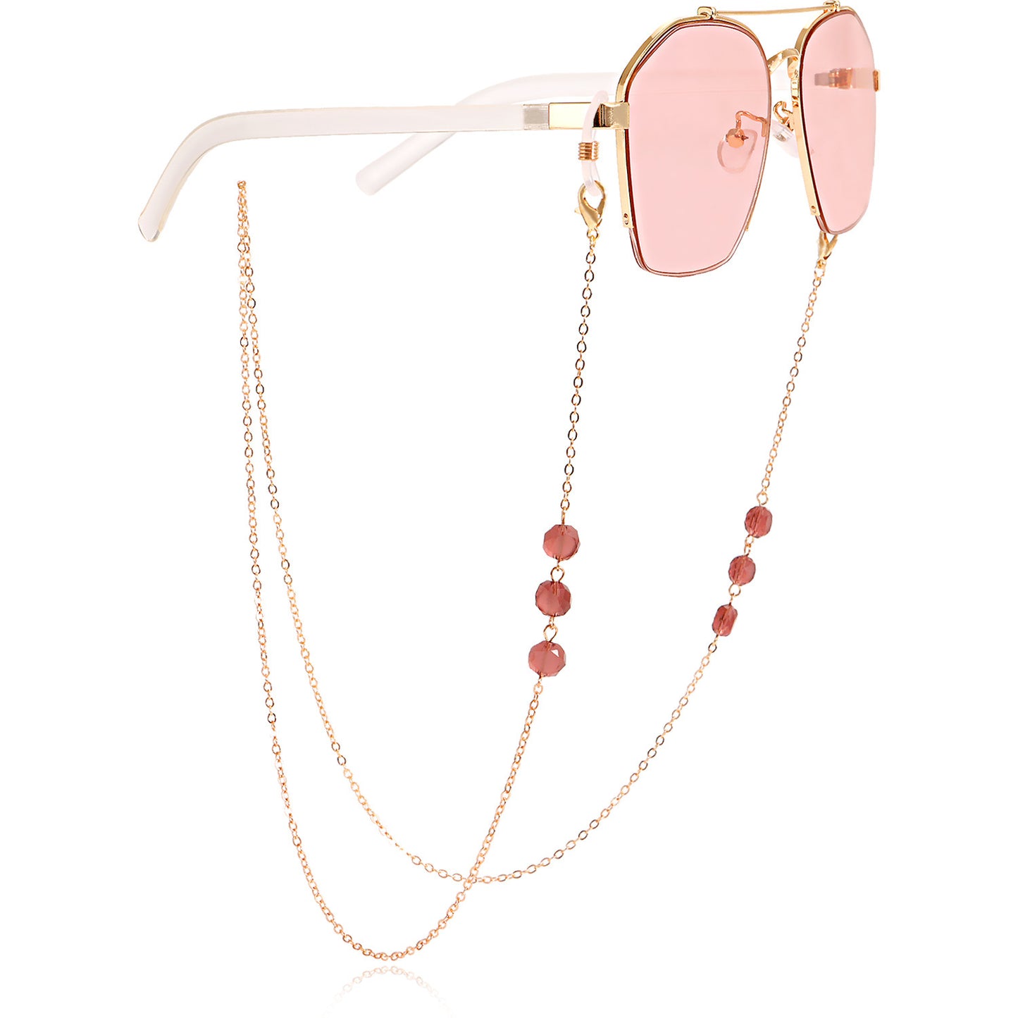 Crystal Inlay Alloy Mask Chain and Glasses Lanyard