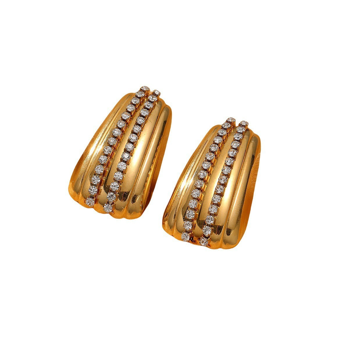 Orecchini a Cuore da Donna in Acciaio Inossidabile Stile Vintage con Placcatura in Oro 18K