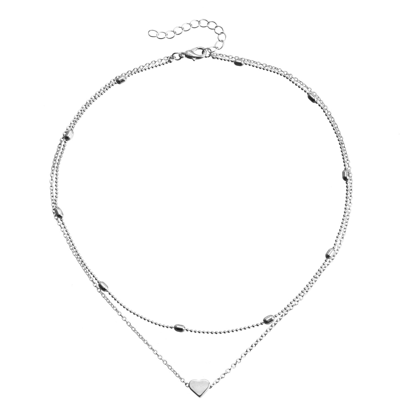 Alloy Heart Geometric Necklace Minimalist Fashion Pendant Necklace