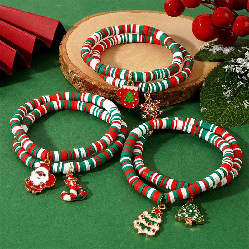 Christmas Cartoon Resin Charm Bracelet for Women