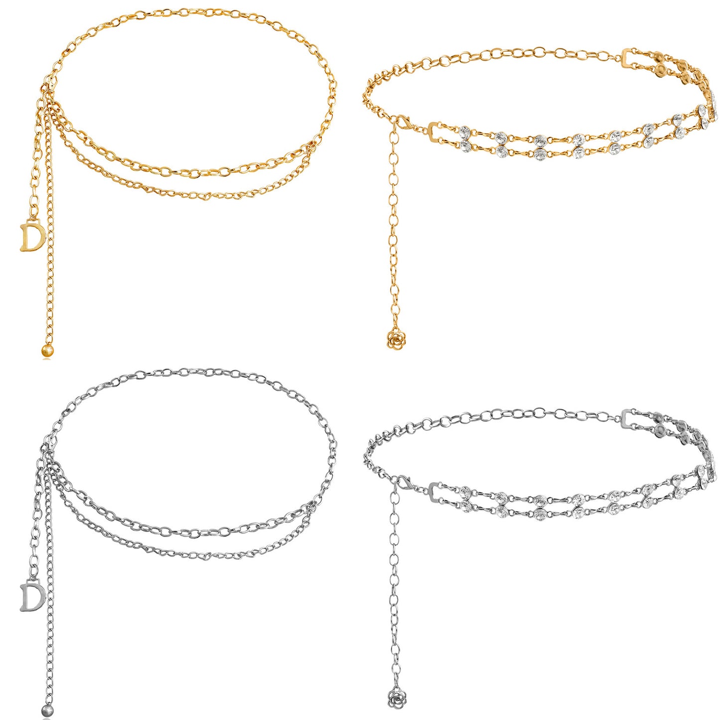 Punk Streetwear Sun Moon Metal Body Chain for Women