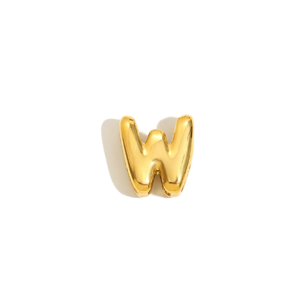 Collana Minimalista con Ciondolo a Lettera da Donna in Acciaio Inox con Placcatura in Oro 18K Design Cavo