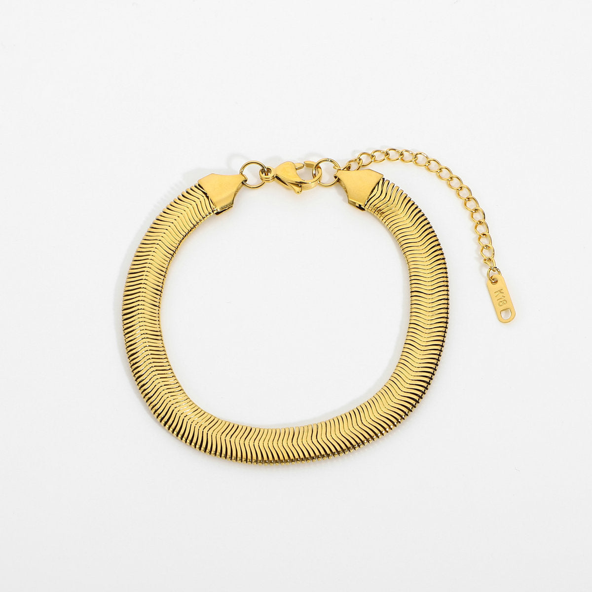 Ins Style Geometric 18K Gold Plated Stainless Steel 8mm Cuban Link Bracelet for Women
