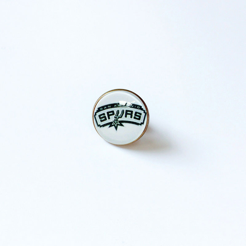 Pin de solapa metálico de equipos de baloncesto retro de la NBA - Insignia con gema vintage - Broche de Kobe Curry - Regalo para fans - Unisex