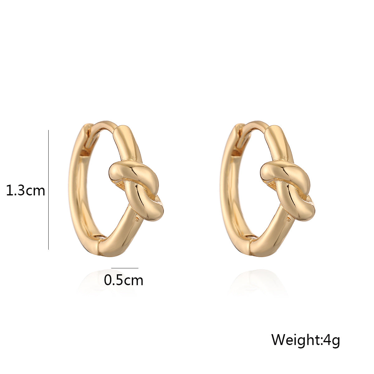 Minimalist Geometric Copper Hoop Earrings with 18K Gold Plating for Women, Irregular Knot Design, Vintage-Inspired Fashion Jewelry