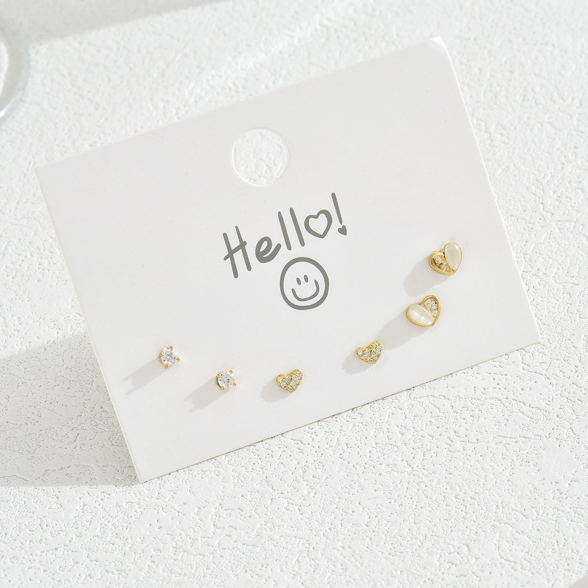 Pendientes de Tachuela Geométricos Minimalistas para Mujer con Incrustaciones de Zirconia en Base de Cobre y Postes de Acero Inoxidable